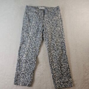 Ann Taylor LOFT Marisa The Riviera Pant Blue White Floral Paisley Crop 00P